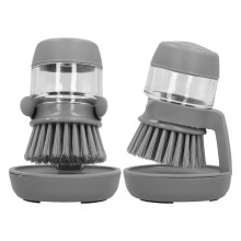 200 g / 7,1 oz Spazzola per piatti in ABS grigio e silicone di grado alimentare