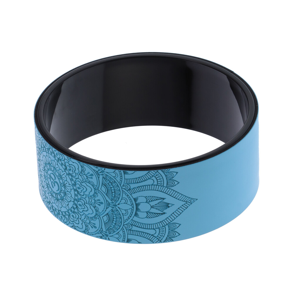 Blue Yoga Back Wheel Stretch Roller For Pain Relief & Posture Improvement