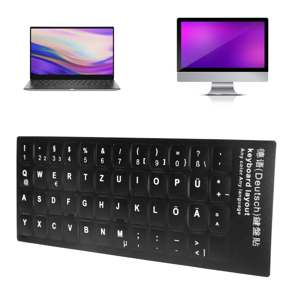 German Keyboard Sticker Replacement For Laptop & Desktop Computers Waterproof 8701358839374