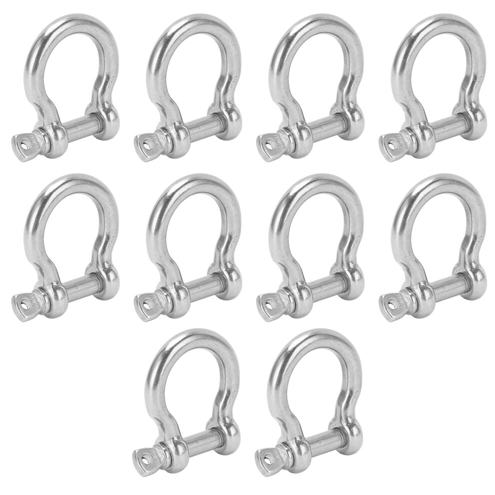 Stainless Steel 10Pcs Bow Shackle D Anchor M5 For Camping Hiking 7641358839534
