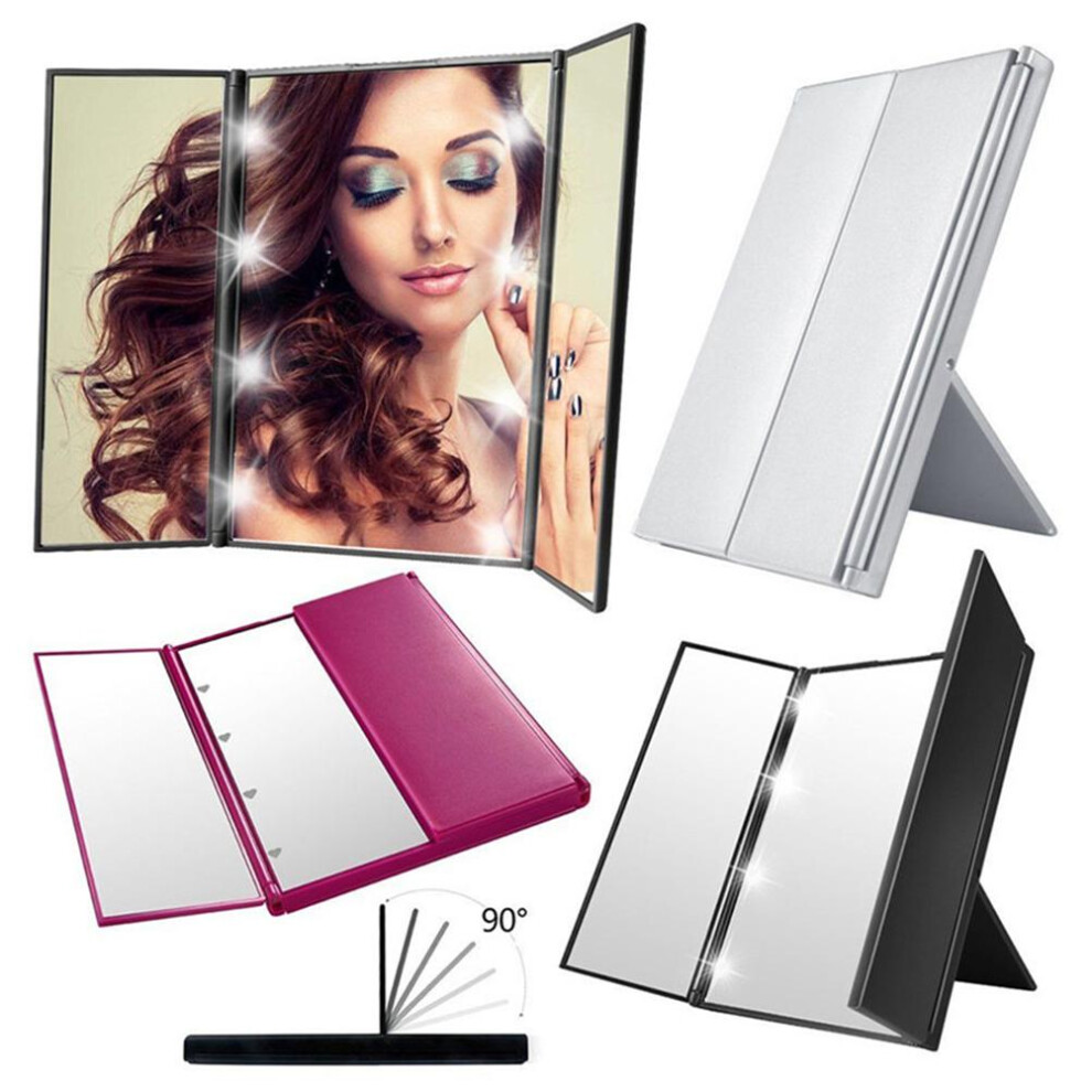Light 360 Led Tri-Fold Makeup Mirror - Portable Design With Natural