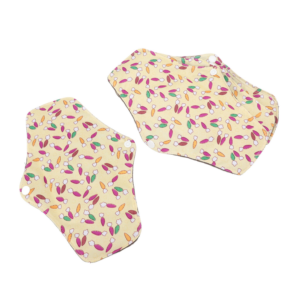 5pcs Bamboo Charcoal Reusable Menstrual Pads, Floral 18x25cm, Super Absorbent