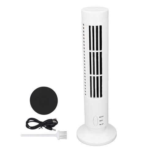 White Tower Fan USB Bladeless 2 Speed Quiet Portable Energy Efficient Cooler 2