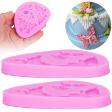 2 stampi in silicone rosa per torte fai-da-te e sapone