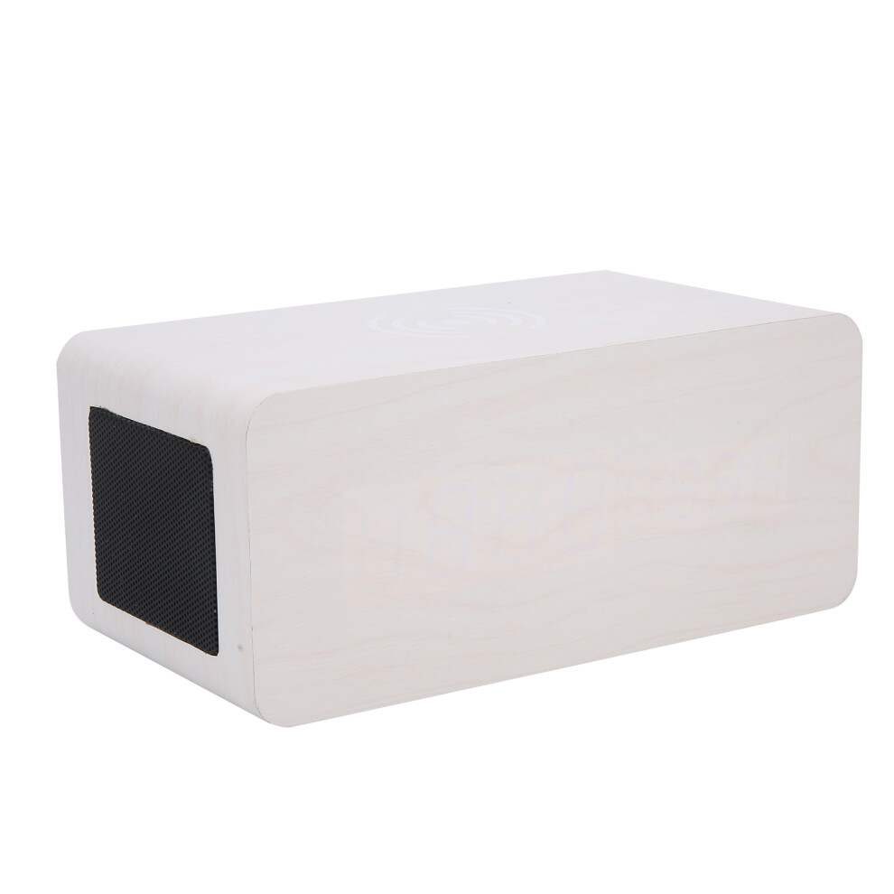 Wooden Bluetooth Alarm Speaker 2000mAh White Blue Light Stereo-image-OPC-PMSM76D-NEW