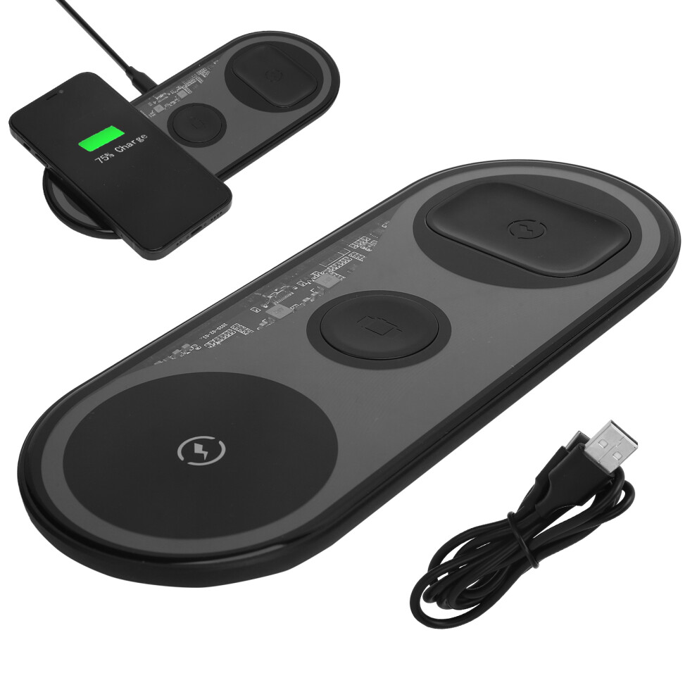 3-in-1 Wireless Charger Pad for Phone, Watch & Headphones, Black-image-OPC-PMSM7DD-NEW