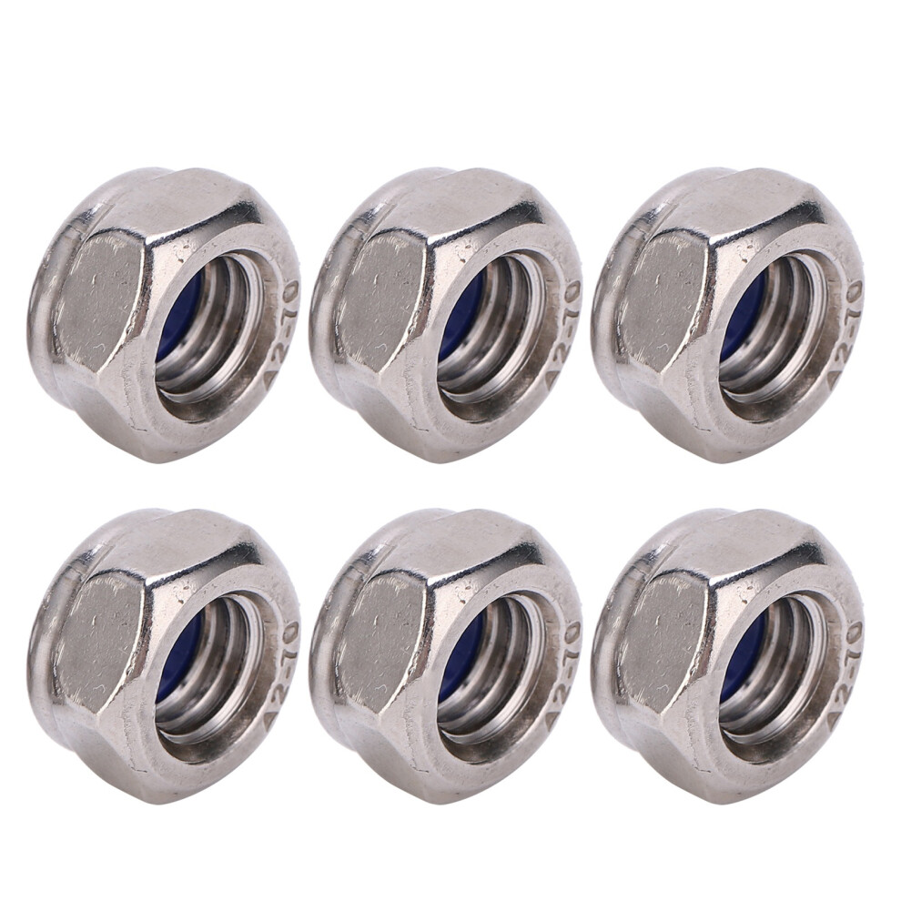 Assorted Lock Nuts M8 Nylon Stainless Steel 304 Self Locking Kit 50 Pcs 5001358844679