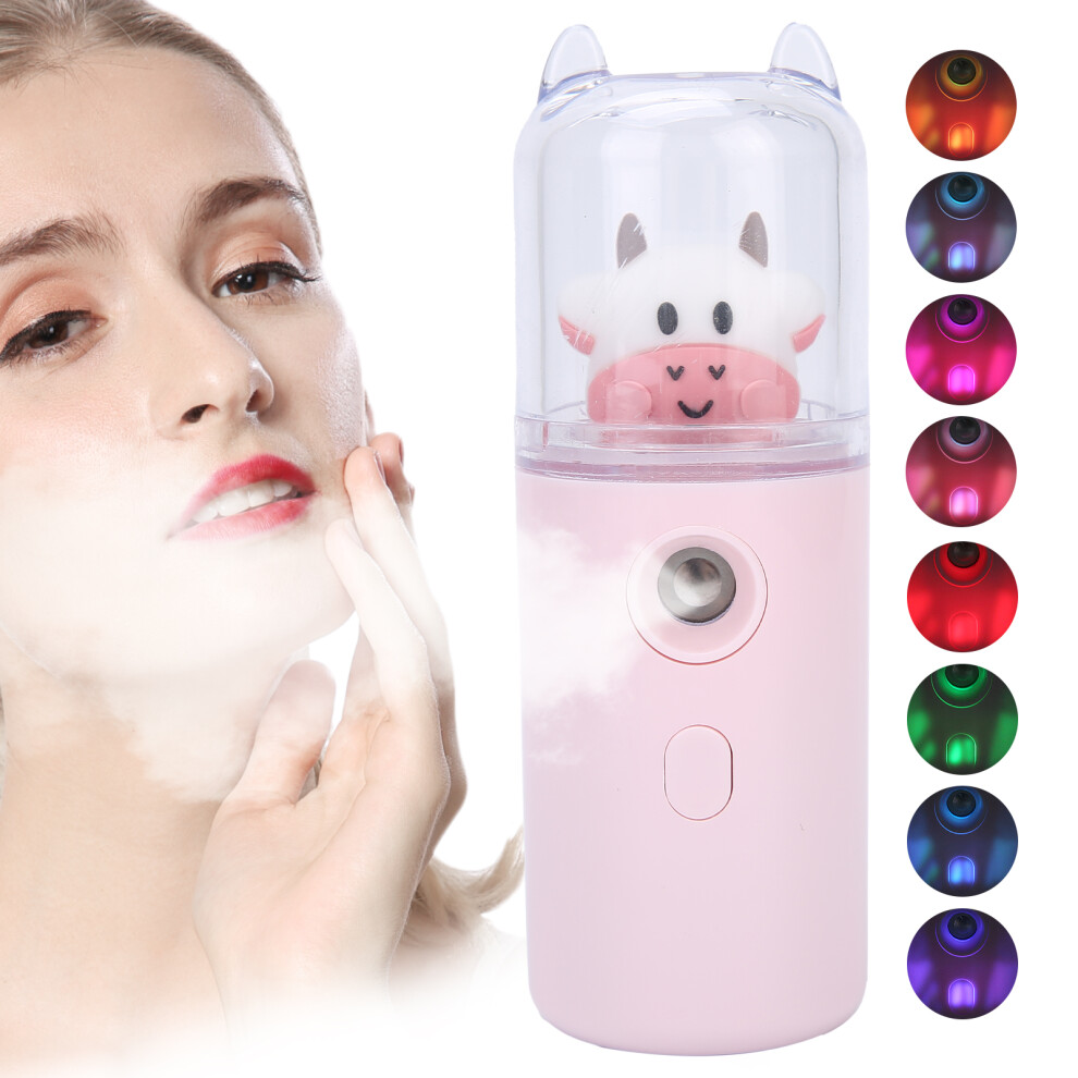 Pink Cute Cartoon Animal Facial Mist Sprayer, Portable, 2W, 250Mah