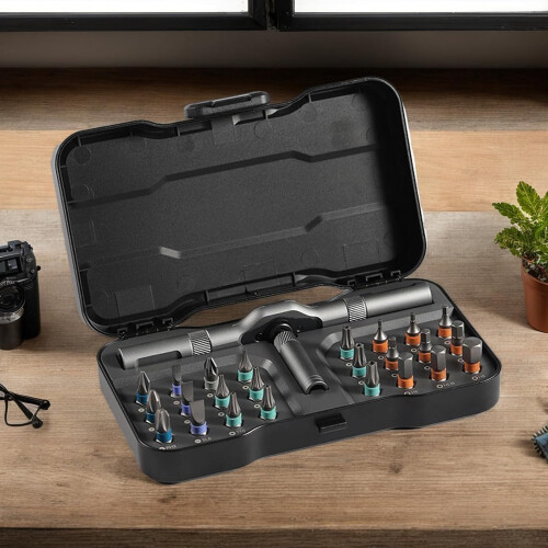 Magnetic Ratchet Screwdriver Set With T-Handle Compact Repair Kit And Bit Set For Electronics, Computers, Laptops 1