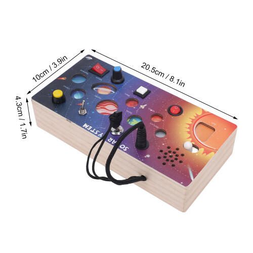 Solid Wood Toddler Sensory Board Solar System Early Education Toy 1