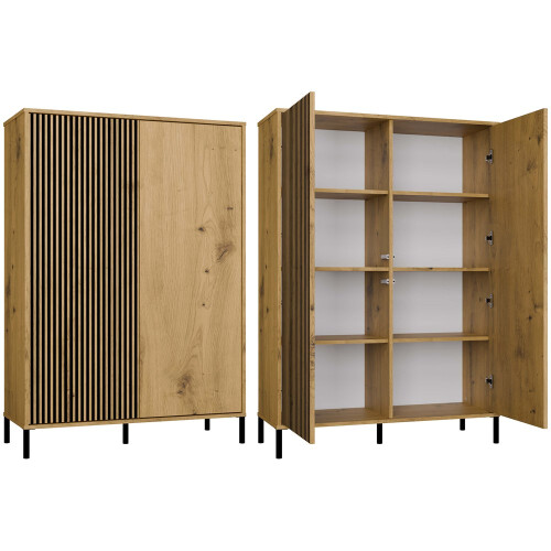 KAMARO 2DD SLIM/GŁ OAK ARTISAN DISPLAY CABINET