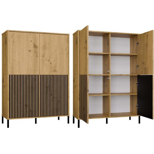 KAMARO 4DK SLIM/GŁ OAK ARTISAN DISPLAY CABINET