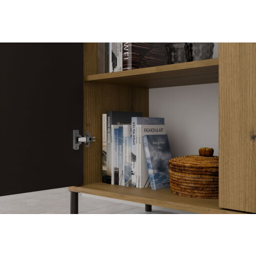 KAMARO 2DD SLIM/GŁ OAK ARTISAN DISPLAY CABINET 2