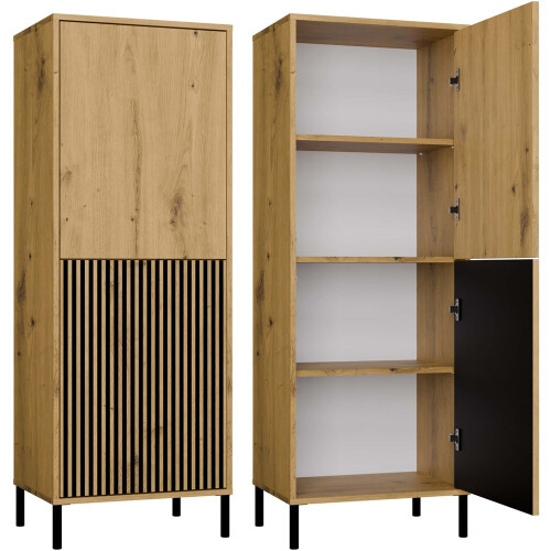 KAMARO 2DK SLIM/GŁ OAK ARTISAN DISPLAY CABINET
