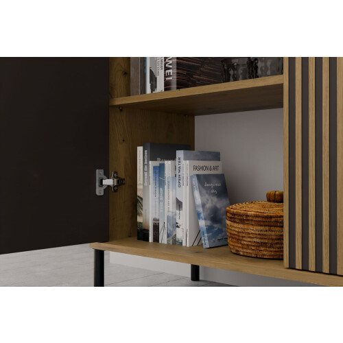 KAMARO 4DK SLIM/GŁ OAK ARTISAN DISPLAY CABINET 2