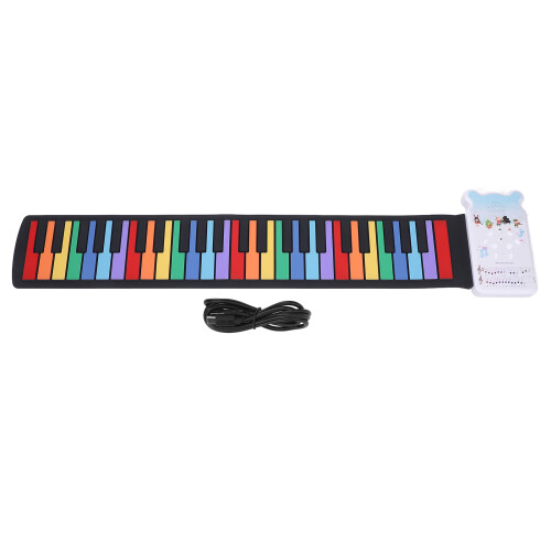 Foldable 49-Key Silicone Roll Up Piano with Speaker, USB Rechargeable 1