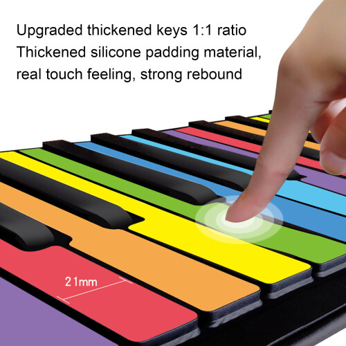 Foldable 49-Key Silicone Roll Up Piano with Speaker, USB Rechargeable 2