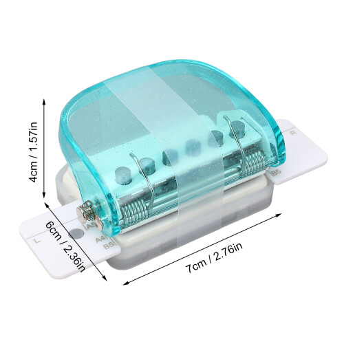 Perforatrice A4/B5/A5 5 feuilles 6x4x7cm Vert transparent 1