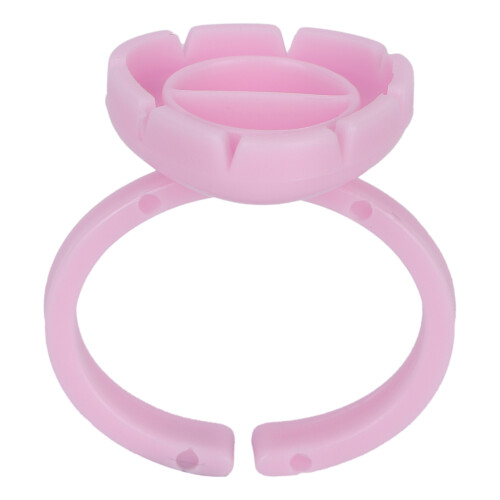 Eyelash Extensions Lash Glue Ring Holders 100pcs Pink Lash Organizer Tool 2