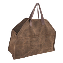 Heavy Duty Canvas Firewood Bag 46x57cm Large Fireplace Storage Bag