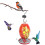 Kolibris Wasser Feeder Bunte Malerei Glas Vogel 4