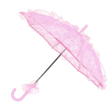 Rosa Spitzenfaltbarer Brautregenschirm Parasol für Hochzeiten & Fotos