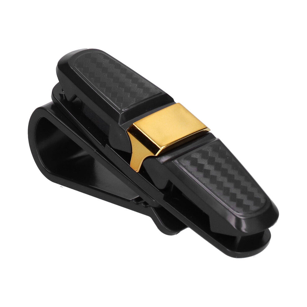 Carbon Fiber Sun Visor Glasses Clip 180 Rotatable Universal Gold 6941358862312