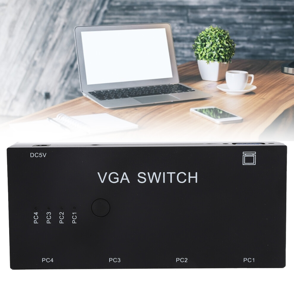 Vga Switcher 4 In 1 Out, Abs Splitter Box, Video Converter 9351358862361