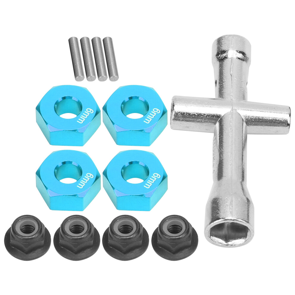 12Mm Aluminum Wheel Hex Adapter Set For 1/10 Rc Cars, Blue 8101358863742