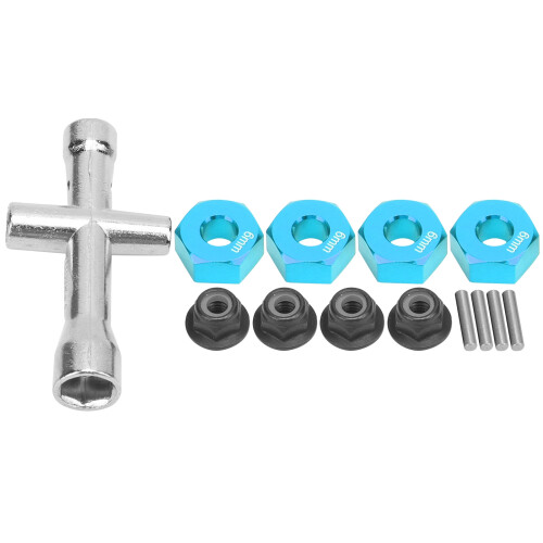 Ensemble d'adaptateurs de moyeu hexagonal pour roue de 12 mm, épaisseur 6 mm, bleu 1