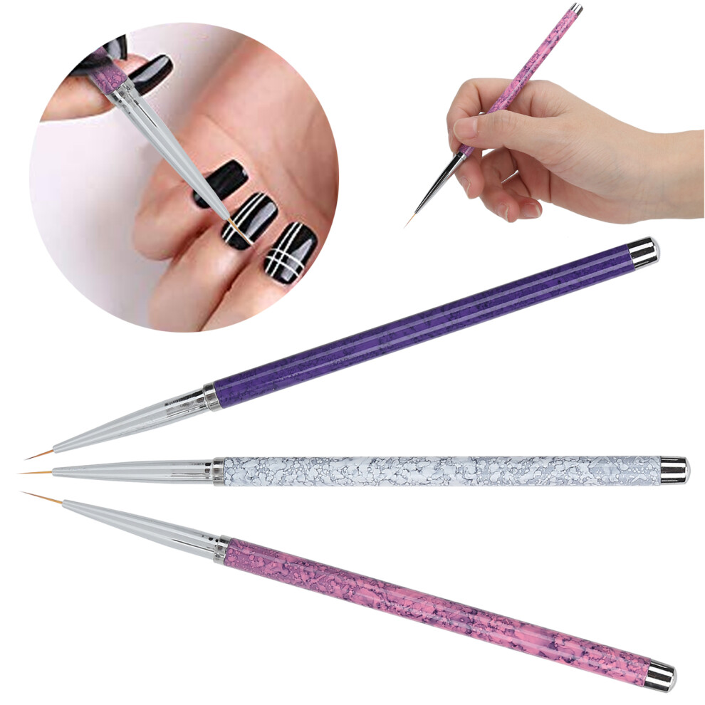 Nail Art Brush Set 3pcs: 7mm 9mm 11mm for Professional Nail Designs