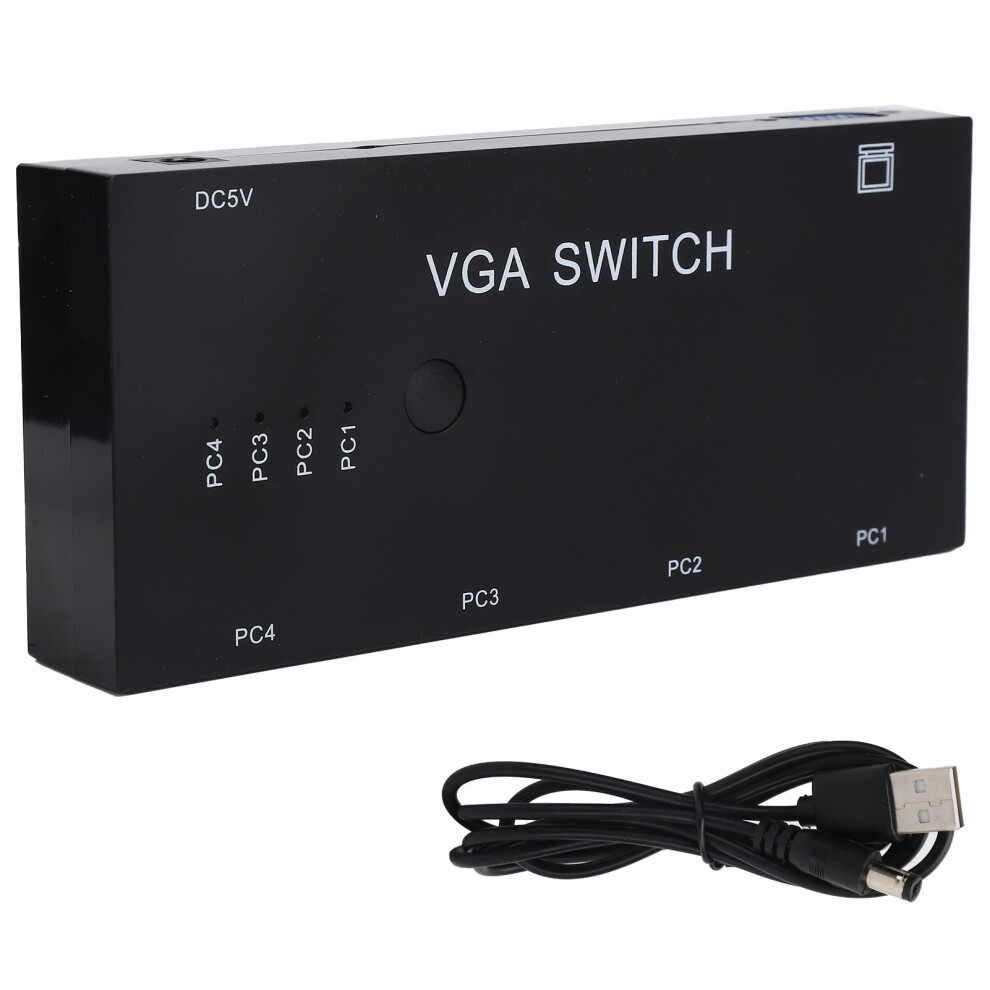 Vga Switcher 4-In-1 Out Video Splitter Box Abs 4K Compatible 6921358865377
