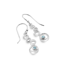 Origins Sterling Silver Pebbles And Blue Topaz Dangle Earrings