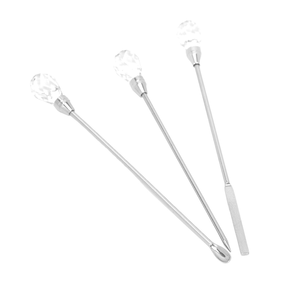 Stainless Steel 3Pcs Nail Art Stirring & Spatula Set for DIY Nail Painting