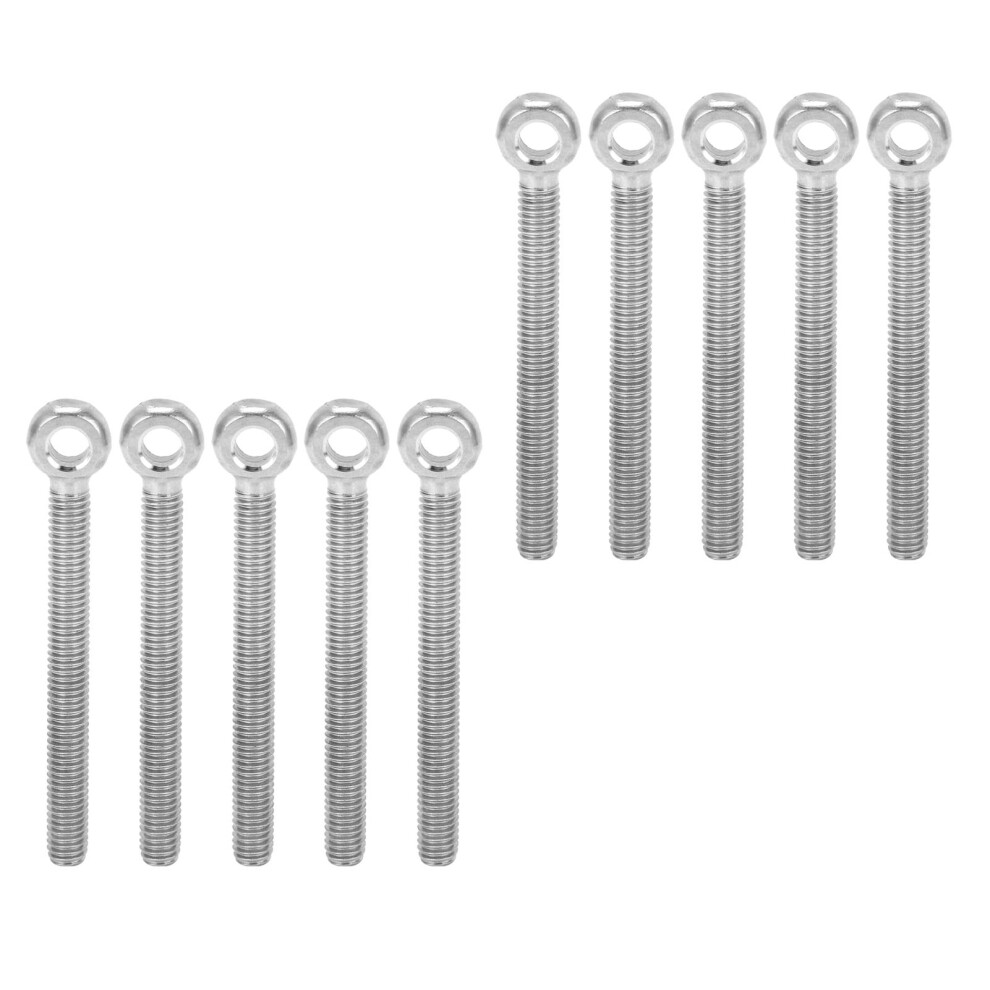 Stainless Steel 10Pcs Eye Bolts M6x60 For Connecting And Securing 304 Grade 8401358868021