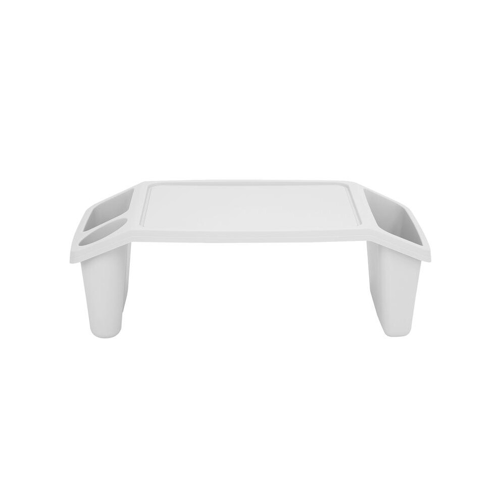 (White) Dinner Tray Or Laptop Tray In Black, Grey Or White, Portable Desk Tv Tray Lap Tray For Food Working, Portable Sofa Bed Desk Slots 8011452204870