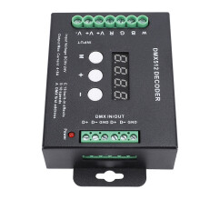 Decodificatore LED DMX512 RGBW a 4 canali, 71x31x110 mm, 192/384 W