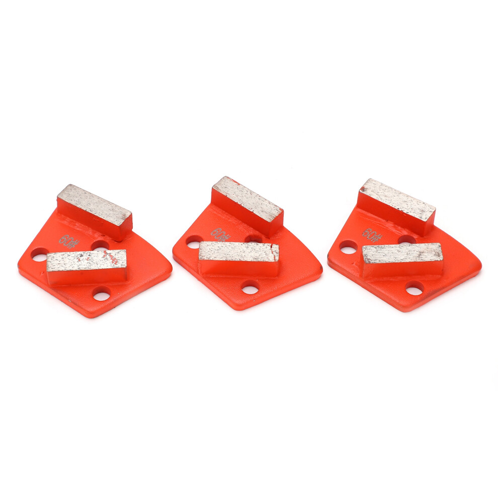 3Pcs Diamond Grinding Shoes For Concrete Trapezoid Shape Tangerine 60# 4341358870300
