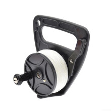 Multipurpose Diving Reel Rope Diving Reel With Handle Thumb Stop Clip Hook 46M Black For Underwater Navigation