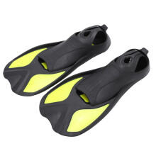 Palmes de natation en silicone souple pour adultes taille L noir et jaune