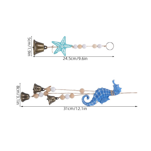 2Stk Beach Wind Chime: Seestern Mit Metallrohr 2