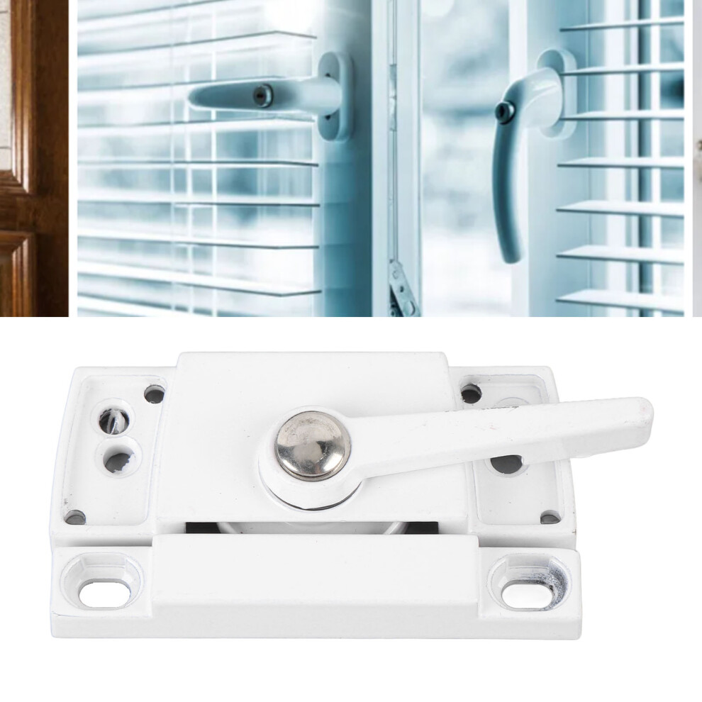 White Casement Window Lock Zinc & Aluminium Alloy 2 Pack Sliding Sash Lock 3381358875777