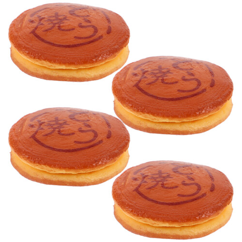 4St Mini Snack Modell Japanisches Dorayaki Hellbraun