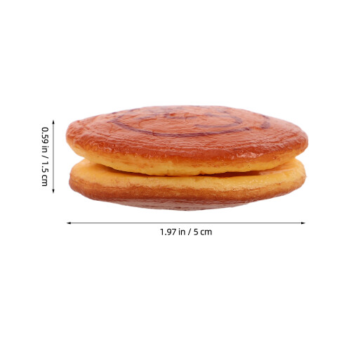 4St Mini Snack Modell Japanisches Dorayaki Hellbraun 2