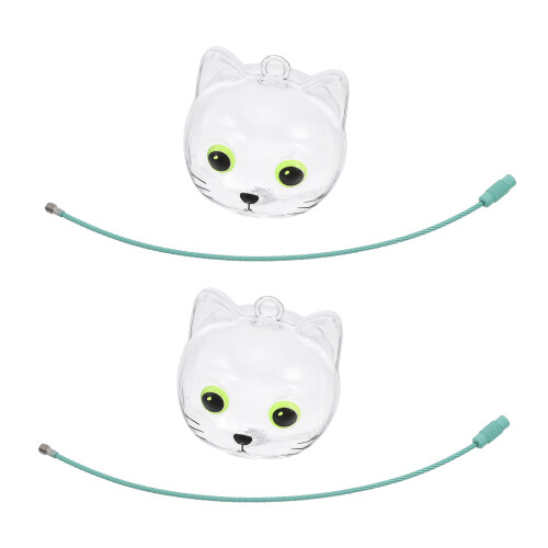 2Stück Katzenhaar Schlüsselanhänger Transparent Mit Pinzette