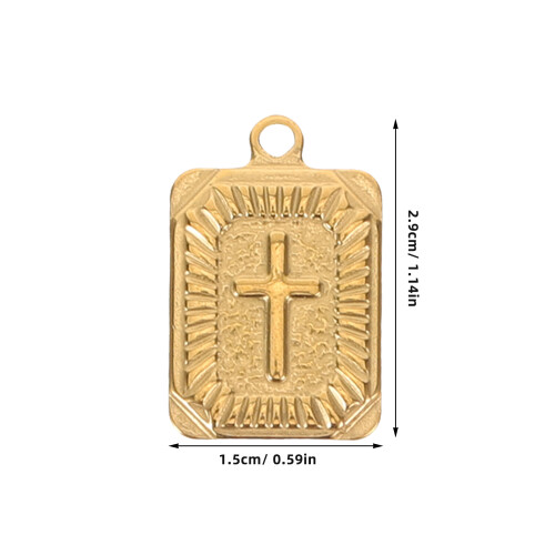 5Pcs Stainless Steel Rectangle Cross Pendant For Necklaces Bracelets 1