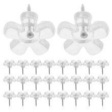 200 Unidades Chinchetas Flores Transparentes Plástico Para
