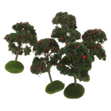 5 Unidades Árboles Frutales Artificiales Manzana Plástico Decoración