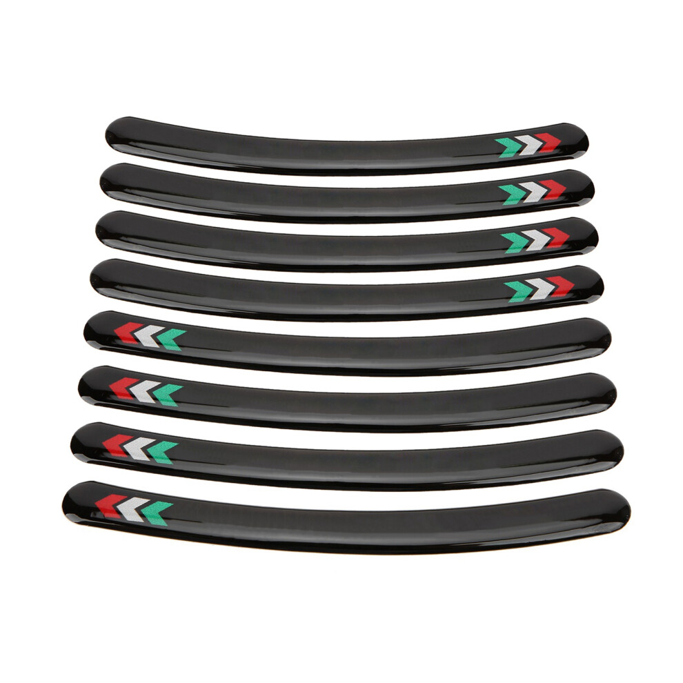 8Pcs Waterproof Reflective Rim Stickers For Racing Cars 12X1cm 9421358877068