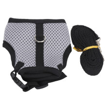 Kleintier-Netzharness atmungsaktiv mit Zugfunktion für Brust und Rücken, Grau, für Schweine und Meerschweinchen